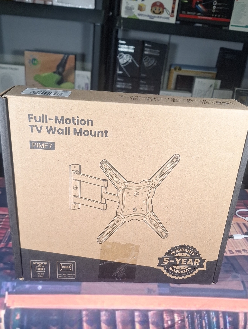 Full-Motion TV Wall Mount - Brown Kraft Box